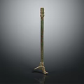 Ancient Bronze Relic With Slender Body Three Legged Base And Ornate Design