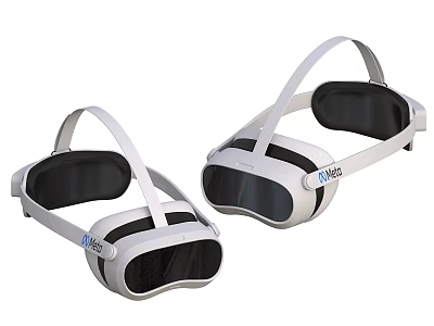 White Vision VR Headset Digital Device With Modern Design And Comfortable Straps 3d model