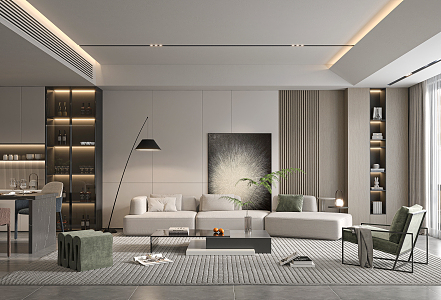 modern living room 3d model