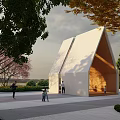 Modern gallery landscape framework 3d model