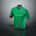 Green Short Sleeve Cycling Jersey Featuring NORISH BANK Print And Decorative Speckles