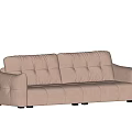 Modern Double Sofa With Pastel Pink Tufted Design And Comfortable Armrests