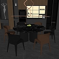 Modern Italian Dining Table and Chair Combination 3d model