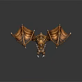 Golden Dragon Mythical Creature Fantasy Character 3D Model With Wings Claws And Spikes