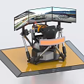 Immersive Racing Simulator Entertainment Appliance With Multiple Screens Steering Wheel And Comfortable Seat