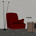 poliform single sofa floor lamp side table 3d model