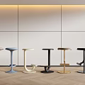 Modern Bar Stools With Sleek Design In Various Colors For Interior Wooden Floor 3d model