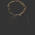 Twisted Natural Tree Roots Forming Circular Structure With Hanging Roots At Bottom