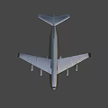 Commercial Passenger Airplane With Four Engines Large Fuselage And Wings Flying Over Landscape Under Clear Sky