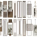 Various Wall Lamps With Modern And Traditional Styles Metal Frames And Patterned Shades 3d model