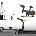 Various Home Sports Equipment Including Treadmill Exercise Bike And Rowing Machine