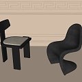 Modern Single Chair Dining Chair Leisure Chair 3d model