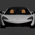 White McLaren Sports Car With Black Roof Orange Interior Black Wheels And Rear Spoiler