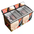 Commercial Double Door Ice Cream Freezers With Transparent Lids And Display Panels