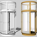 Transparent Glass Revolving Elevator in Silver and Golden Stylish Design