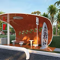 modern bus platform 3d model