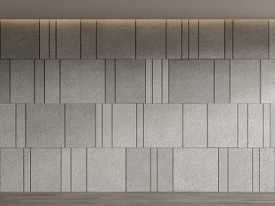 Modern Gray Background Wall With Rectangular Panels And Thin Dividers For Minimalist Interior 3d model