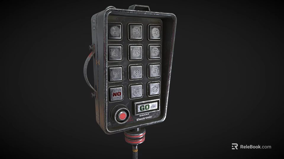 Industrial Hardware Tool Control Panel with Numeric Keys and NO GO Buttons 3d model 