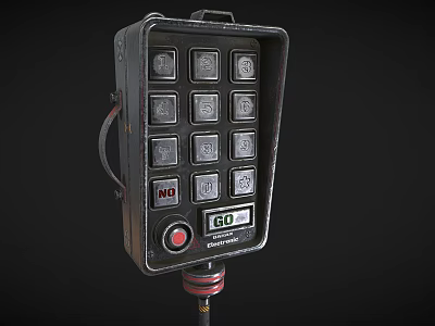 Industrial Hardware Tool Control Panel with Numeric Keys and NO GO Buttons 3d model