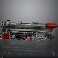 Vintage Silver Red Steam Train Model With Detailed Wheels And Classic Design
