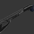 Tactical Metal Axe Gun Weapon With Bladed Head And Mechanical Structure Design 3d model