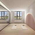 Modern Fitness Studio Interior For Supermoms With Sofa And Plant