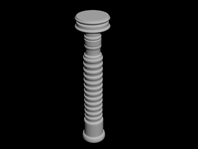 White Spiral Column 3D Rendered Isolated On Black Background With Smooth Cylindrical Design 3d model