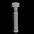 White Spiral Column 3D Rendered Isolated On Black Background With Smooth Cylindrical Design