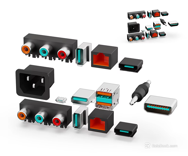 Mobile Digital Various Connectors and Ports for Electronic Devices 3d model