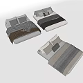 Modern Double Bed Designs With Stylish Pillows Blankets And Neutral Tones 3d model