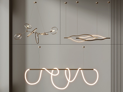 Linear metal chandelier model