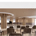 Modern Music Room With Guitars Piano And Wooden Ceiling Columns