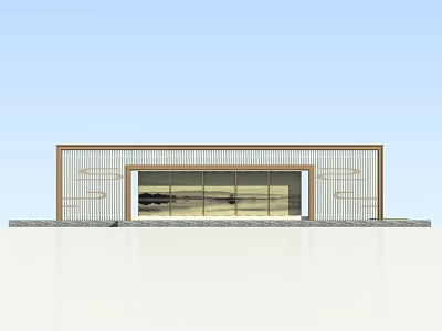 Contemporary Feature Wall With Ornate Lattice Frame And Transparent Glass Panel 3d model