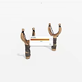 Handmade Wooden Slingshots With Leather Straps And Brown Black Design