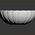 Artistic White Sculpture Bowl Carved With Wavy Edges And Smooth Reflective Surface