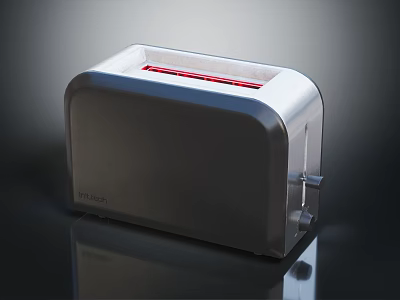 Breville Stainless Steel Two Slice Toaster with Red Indicator Light and Controls 3d model
