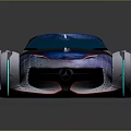Futuristic Concept Car with Starry Sky Pattern Streamlined Design and Unique Wheels