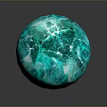 Turquoise Decorative Crystal Sphere With Intricate Texture On Stone Base