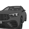 Mercedes-Benz AMG Gray SUV With Black Wheels Yellow Brake Calipers And Sporty Design