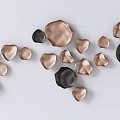 Elegant Triangular Brown Wall Decor in Modern Wavy Arrangement Design
