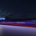 All New Accord Car Display On Stage With Lighting And City Desert Background