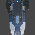 Futuristic Sci-Fi Spaceship 3D Model With Black Silver Exterior And Blue Orange Accents