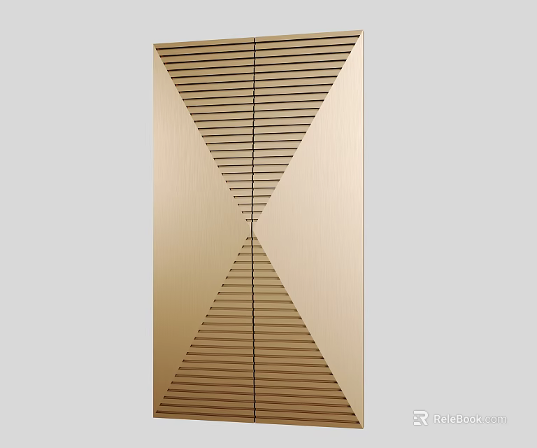 Golden Modern Door Handle With Geometric Lines And Sleek Metal Surface Design 3d model 