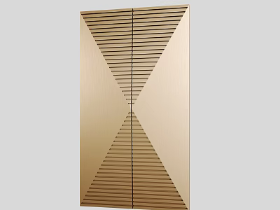 Golden Modern Door Handle With Geometric Lines And Sleek Metal Surface Design 3d model
