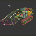 Volvo Functional Excavator Vehicle With Yellow Cab Large Bucket And Heavy Duty Tracks