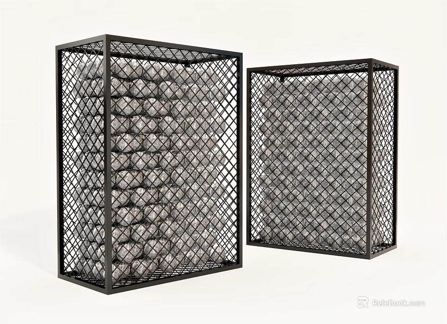 Black Metal Grid Pattern Room Dividers For Modern Interior Decoration 3d model 