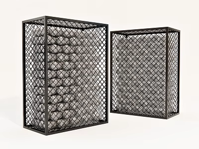 Black Metal Grid Pattern Room Dividers For Modern Interior Decoration 3d model