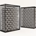 Black Metal Grid Pattern Room Dividers For Modern Interior Decoration 3d model
