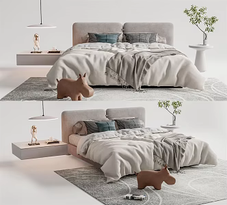 Modern Double Bed 3d model