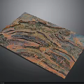 Vibrant Textured Abstract Wavy Pattern Rug With Pink Blue Orange Tones